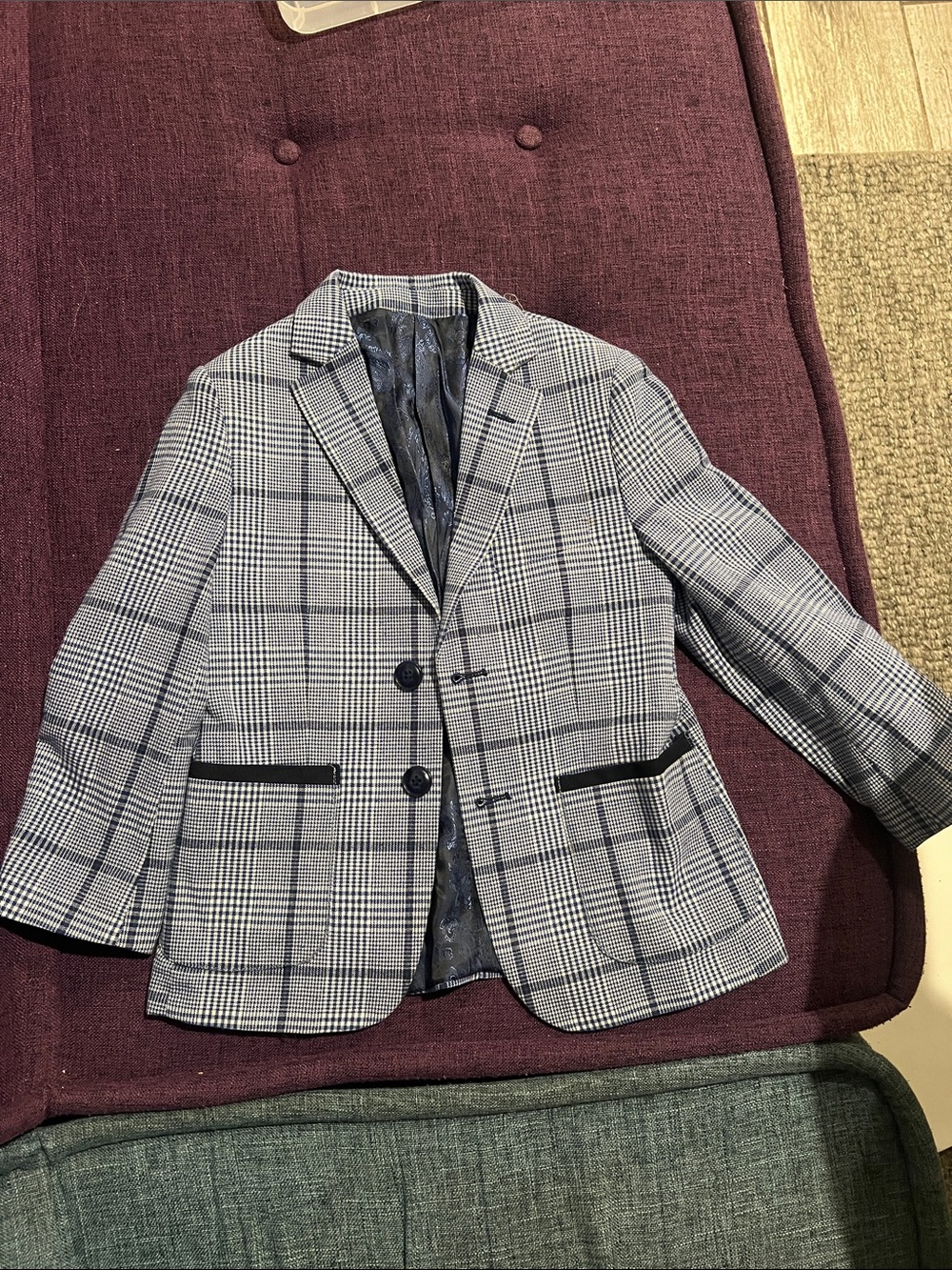 Isaac Mizrahi Black and White Glen Plaid Sport Coat